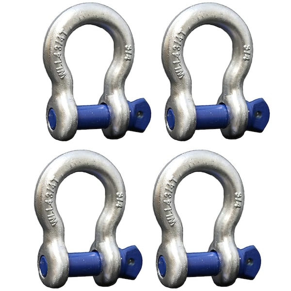Boxer Tools Forged Anchor Shackle 3/4-in. Heavy Duty Forged Steel - Load Capacity up to 4.75 Ton, 4PK FH409-34-4 - main